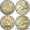 LUXEMBOURG 2 x 2 Euro NAISSANCE DU PRINCE CHARLES - Version C LUXEMBOURG 2020 (25,75mm, 8,50g, 12h) -