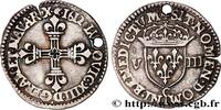 FRANCE Huitième d'écu, à la croix fleurdelisée, titulatur LOUIS XIII Saint-Lô 1612 (25,5mm, 4,63g, 9h) -