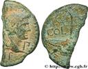 THE JULIO-CLAUDIANS (27 BC to 69 AD) Dupondius COL NEM (as), coupé NEMAUSUS - NIMES - AUGUSTUS and AGRIPPA Nîmes, Gaule c. 10-14 AD. (27mm, 6,82g, 11h) -