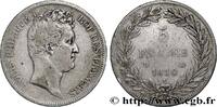 FRANCE 5 francs type Tiolier avec le I, tranche en creux LOUIS-PHILIPPE I Lyon 1830 (37mm, 24,68g, 6h) -