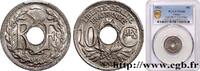 FRANCE 10 centimes Lindauer III REPUBLIC Poissy 1923 (21mm, 4g, 6h) -