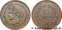 FRANCE 10 centimes Cérès III REPUBLIC Bordeaux 1873 (30mm, 9,74g, 6h) -