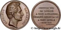 FRANCE Médaille, Alphonse Lamartine LITTÉRATURE : ÉCRIVAINS/ÉCRIVAINES - POÈTES 1848 (26,5mm, 11,21g, 12h) -