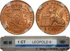 BELGIUM 1 Centime lion monogramme de Léopold II légende en BELGIUM 1901 (16,50mm, 2,06g, 6h) -