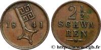 GERMANY - FREE HANSEATIC CITY OF BREMEN 2 1/2 Schwaren clef GERMANY - FREE HANSEATIC CITY OF BREMEN 1841 (20mm, 3,28g, 12h) -