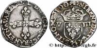 FRANCE Huitième d'écu, à la croix fleurdelisée, titulatur LOUIS XIII Rennes 1617 (26mm, 4,59g, 3h) -