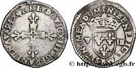 FRANCE Huitième d'écu, à la croix fleurdelisée, titulatur LOUIS XIII Rouen 1615 (25,5mm, 4,61g, 7h) -