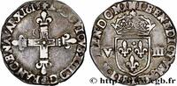 FRANCE Huitième d'écu, à la croix fleurdelisée, titulatur LOUIS XIII Bayonne 1615 (24mm, 4,66g, 3h) -