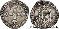 FRANCE Huitième d'écu, à la croix fleurdelisée, titulatur LOUIS XIII Bayonne 1616 (25mm, 3,53g, 11h) -