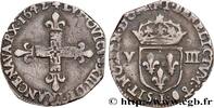 FRANCE Huitième d'écu, à la croix fleurdelisée, titulatur LOUIS XIII Bayonne 1642 (24mm, 4,65g, 9h) -