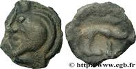 FRANCE Potin à la tête et au sanglier réaliste GALLIA - AULERCI EBUROVICES (Area of Évreux) Évreux (27) c.60-50 AC. (16mm, 1,80g, 9h) -