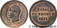 FRANCE Essai de bronze au module de un centime, Louis-Nap II REPUBLIC Paris 1851 (15mm, 1,33g, 12h) -