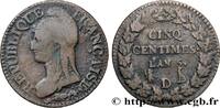 FRANCE Cinq centimes Dupré, grand module DIRECTOIRE Lyon 1797 (28mm, 9,97g, 6h) -