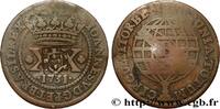 BRAZIL - PRINCE JOHN REGENT 40 Réis contremarqué sur une 20 reis 1731 BRAZIL - PRINCE JOHN REGENT Bahia (1809) (36mm, 12,84g, 12h) -