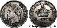 FRANCE 20 centimes Napoléon III, tête laurée, grand modul SECOND EMPIRE Strasbourg 1868 (16mm, 0,98g, 6h) -