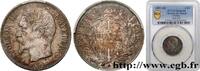 FRANCE 1 franc Napoléon III, tête nue SECOND EMPIRE Strasbourg 1859 (23mm, 5g, 6h) -