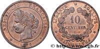 FRANCE 10 centimes Cérès III REPUBLIC Bordeaux 1876 (30mm, 9,74g, 6h) -