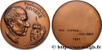 FRANCE Médaille, Professeur Jean Rivière MÉDECINE - SOCIÉTÉS MÉDICALES - MÉDECINS/CHIRURGIENS - ASSISTANCE PUBLIQUE Monnaie de Paris 1991 (71,5mm, 192,06g, 12h) -