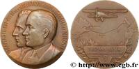 FRANCE Médaille, Hispano-Suiza, Traversée Est-Ouest de l’ AÉRONAUTIQUE - AVIATION : AVIATEURS & AVIONS 1930 (49,5mm, 71,90g, 12h) -