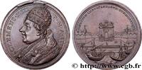 FRANCE Médaille, Constructions d’entrepôt à Civitavecchia ITALIE - ÉTATS DU PAPE - CLEMENT XIII (Charles Rezzonico) 1761 (34,5mm, 18,66g, 12h) -