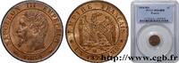 FRANCE Un centime Napoléon III, tête nue SECOND EMPIRE Marseille 1854 (15mm, 1,00g, 6h) -