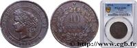 FRANCE 10 centimes Cérès III REPUBLIC Bordeaux 1875 (30mm, 10g, 6h) -