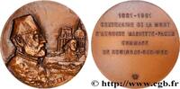 FRANCE Médaille, Centenaire de la mort d’Auguste Mariette HISTOIRE ET ARCHÉOLOGIE Monnaie de Paris 1981 (67,5mm, 183,33g, 12h) -