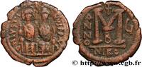 THE EMPIRE FROM ANASTASIUS TO MAURICE TIBERIUS (49 Follis JUSTIN II and SOPHIA Nicomédie 569-570 (29,5mm, 13,51g, 6h) -
