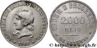 BRAZIL 2000 Reis BRAZIL 1907 (33mm, 20,00g, 6h) -