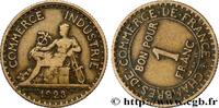 FRANCE 1 franc Chambres de Commerce, Fautée coins tournés III REPUBLIC Paris 1923 (23mm, 3,95g, 3h) -