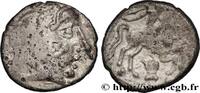 FRANCE Drachme au cavalier et à la main, joue tatouée - P PICTONES / BITURIGES - MID-WESTERN, Unspecified c. 80-60 AC. (15mm, 2,82g, 2h) -