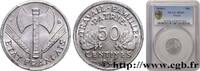 FRANCE 50 centimes Francisque, légère FRENCH STATE Castelsarrasin 1944 (18mm, 0,7g, 6h) -