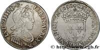 FRANCE Quart d'écu, portait à la mèche longue LOUIS XIV THE SUN KING Rouen 1650 (27,5mm, 6,78g, 6h) -