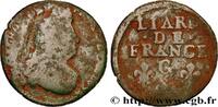 FRANCE Liard, 3e type, buste âgé LOUIS XIV THE SUN KING Poitiers 1698 (21,5mm, 3,08g, 6h) -