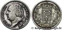 FRANCE 1/2 franc Louis XVIII LOUIS XVIII La Rochelle 1824 (18mm, 2,5g, 6h) -