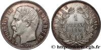 FRANCE 1 franc Napoléon III, tête nue SECOND EMPIRE Paris 1857 (23,19mm, 4,98g, 6h) -
