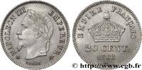 FRANCE 20 centimes Napoléon III, tête laurée, grand modul SECOND EMPIRE Paris 1868 (16mm, 1,00g, 6h) -