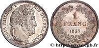 FRANCE 1 franc Louis-Philippe, couronne de chêne LOUIS-PHILIPPE I Paris 1838 (23mm, 4,96g, 6h) -