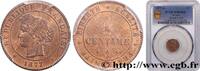 FRANCE 1 centime Cérès III REPUBLIC Paris 1877 (15mm, 1g, 6h) -