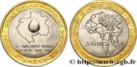 GABON 4500 Francs CFA carte du Gabon et goutte d’eau GABON 2005 (26,1mm, g, h) -