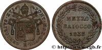 VATICAN AND PAPAL STATES 1/2 Baiocco Grégoire XVI an VIII VATICAN AND PAPAL STATES Rome 1838 (23,50mm, 4,70g, 6h) -