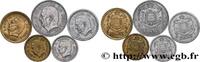 MONACO Lot 5 pièces 1, 2 et 5 Francs Louis II / armoiries MONACO Paris 1943-1945 (mm, g, 6h) -