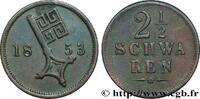 GERMANY - FREE HANSEATIC CITY OF BREMEN 2 1/2 Schwaren clef GERMANY - FREE HANSEATIC CITY OF BREMEN 1853 (20mm, 3,10g, 12h) -