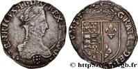 FRANCE Demi-franc NAVARRE - KINGDOM OF NAVARRE - HENRY III Saint-Palais 1581 (28,5mm, 7,10g, 1h) -