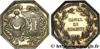 FRANCE Jeton octogonal Ar 32, Canal de Roanne PONTS ET CHAUSSÉES n.d. (32mm, g, 12h) -