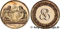 FRANCE Médaille de mariage AMOUR ET MARIAGE 1837 (31,5mm, 14,42g, 12h) -