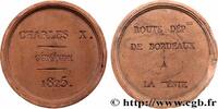 FRANCE Médaillon en terre cuite, Route départementale CHARLES X 33 - Bordeaux 1825 (73mm, 55,81g, 12h) -