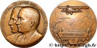 FRANCE Médaille, Hispano-Suiza, Traversée Est-Ouest de l’ AÉRONAUTIQUE - AVIATION : AVIATEURS & AVIONS 1930 (49,5mm, 71,46g, 12h) -