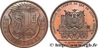 FRANCE Médaille, Inauguration du chemin de fer de Lyon à TRANSPORTS Suisse, Genève 1858 (48mm, 55,84g, 12h) -