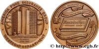 FRANCE Médaille, Nouveau building, America Fore Insurance ASSURANCES 1957 (69,5mm, 171,19g, 12h) -